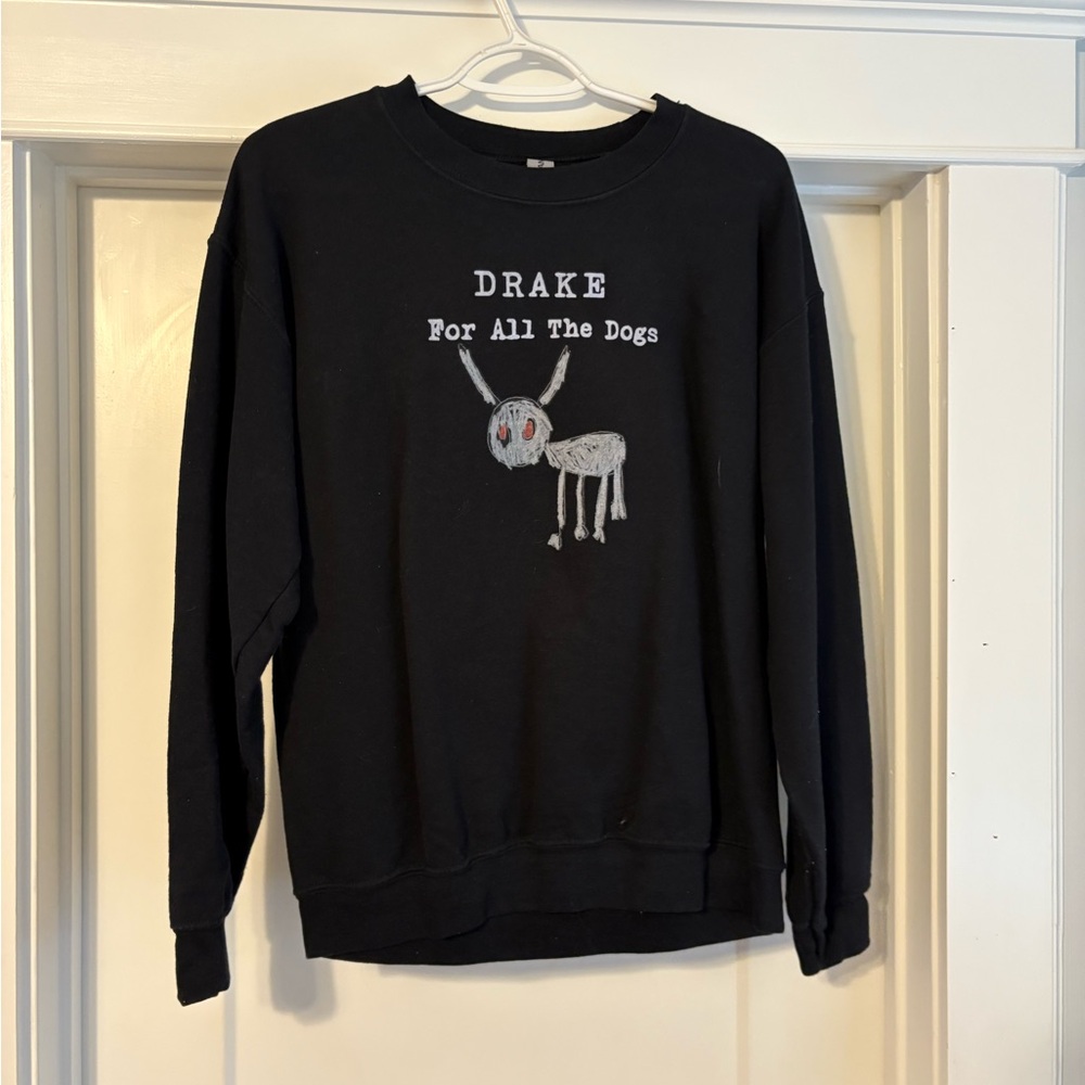Drake Black 'For All The Dogs' Men's Crewneck Sweater